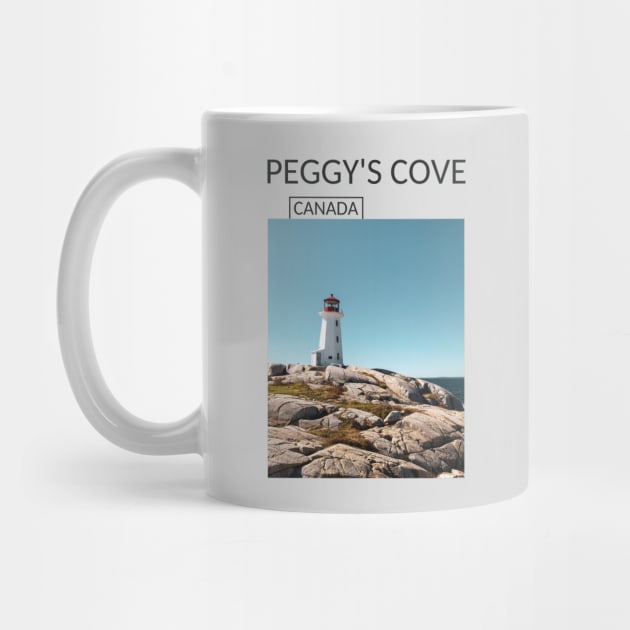 Peggy's Cove Lighthouse Nova Scotia Canada Souvenir Gift for Canadian T-shirt Apparel Mug Notebook Tote Pillow Sticker Magnet by Mr. Travel Joy